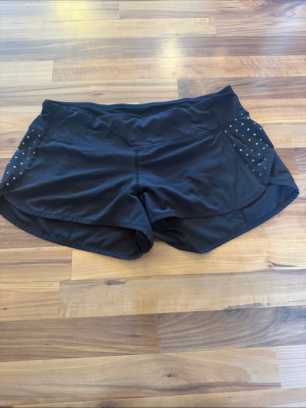 Women's Black Athletic Shorts with Side Pocket Detail